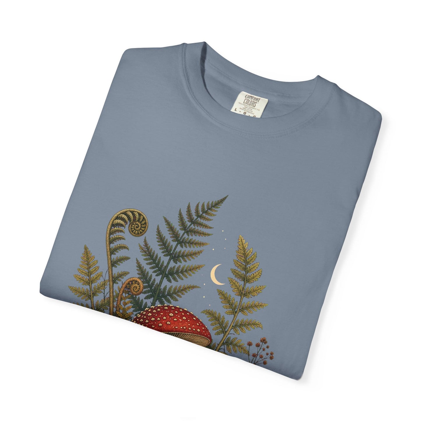 Autumn Mushroom Fern T-Shirt in Black