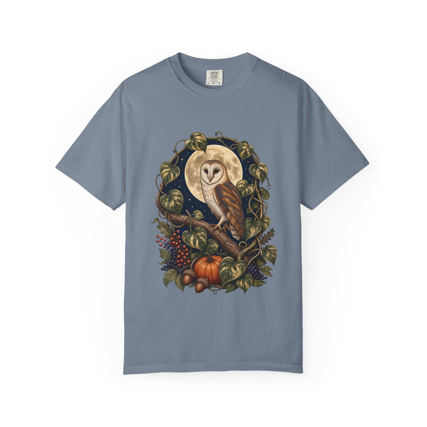 Owl and Pothos T-Shirt in Pepper