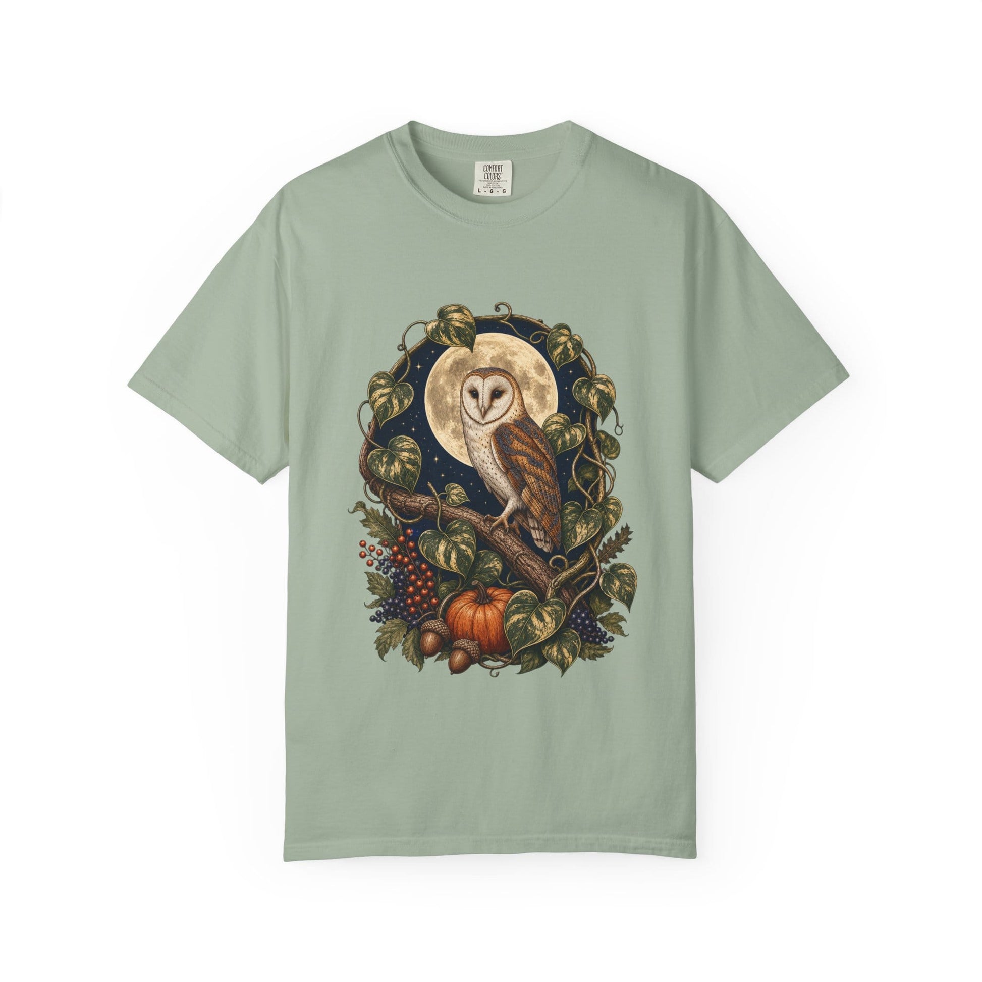 Owl and Pothos T-Shirt in Ivory