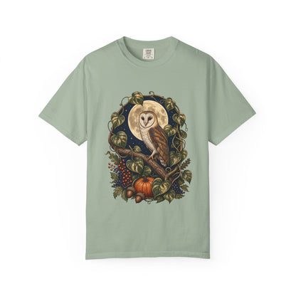 Owl and Pothos T-Shirt in Ivory