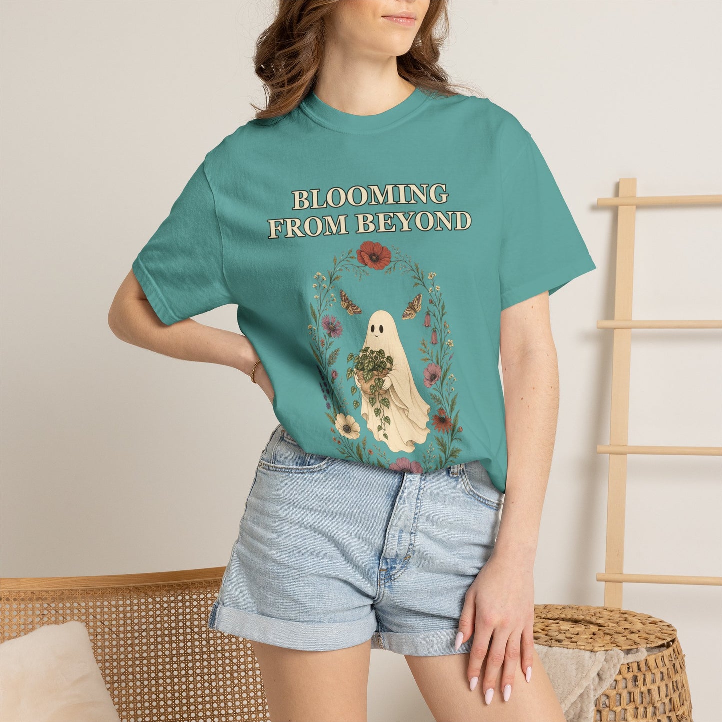 Floral Ghost Halloween Shirt - Cottagecore Plant Tee