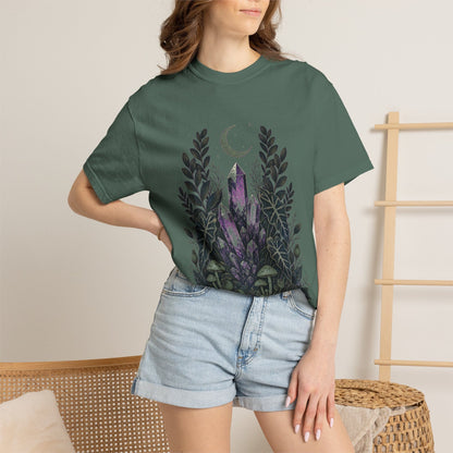 Botanical Crystal Garden T-Shirt in Blue Jean