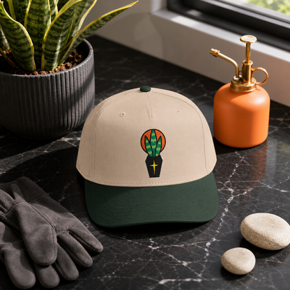 Rest in Peat Snake Plant embroidered hat in Dark Green / Natural