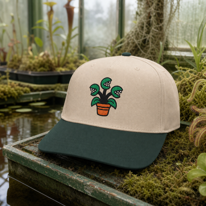 Creep It Growing embroidered hat in Dark Green / Natural