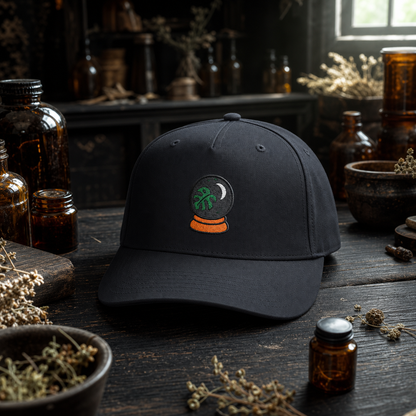 Plant Prophecy Monstera embroidered hat in Black