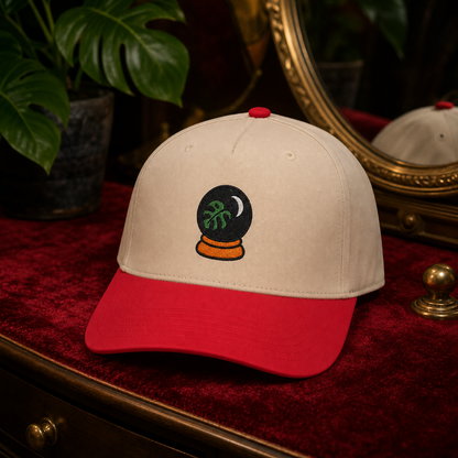 Plant Prophecy Monstera embroidered hat in Red / Natural