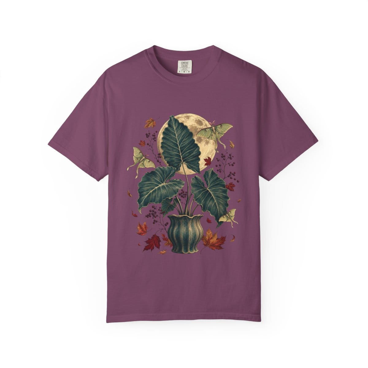Elephant Ear Moon Garden T-Shirt in berry