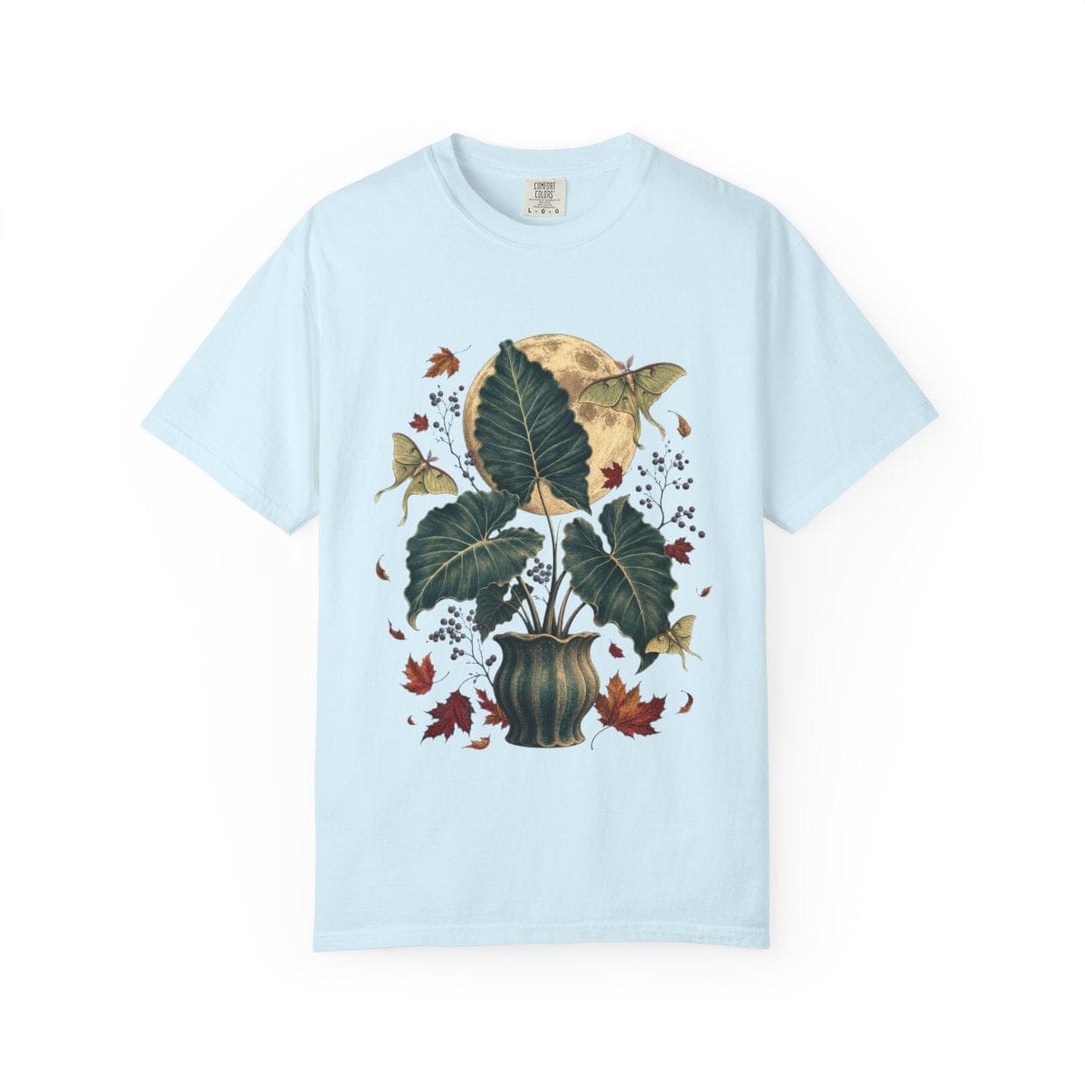Elephant Ear Moon Garden T-Shirt in chambray
