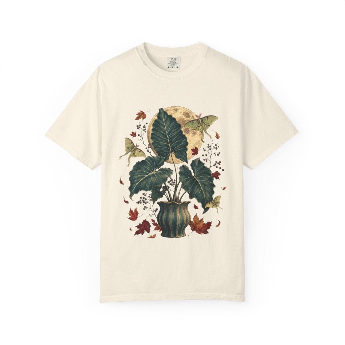 Elephant Ear Moon Garden T-Shirt in ivory