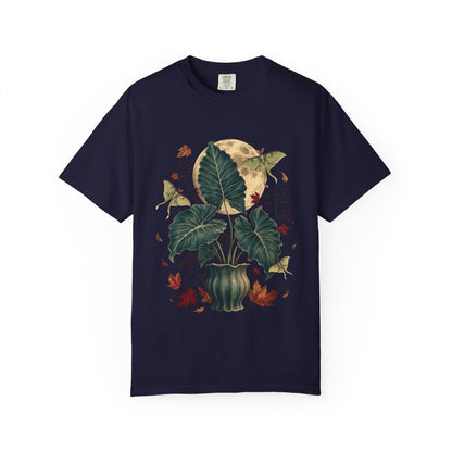 Elephant Ear Moon Garden T-Shirt in true navy
