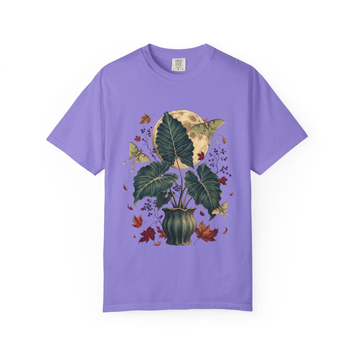 Elephant Ear Moon Garden T-Shirt in violet