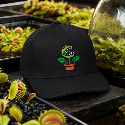 Bite Me Flytrap embroidered hat in Black