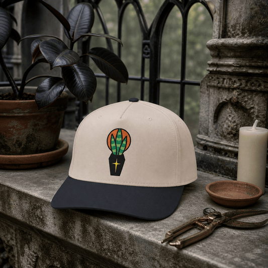 Botanical Vibes Hats One size / Black / Natural Coffin Snake Plant Embroidered Hat - Gothic Plant Gift