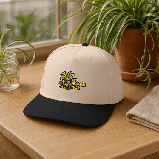 Printify Hats One size / Black / Natural I'd Propagate That Spider Plant Embroidered Hat - Plant Gift