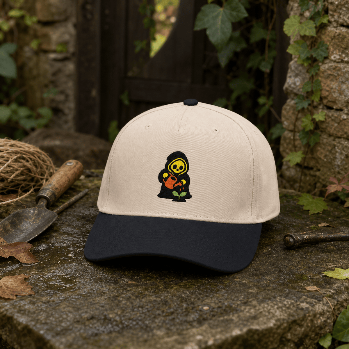 Botanical Vibes Hats One size / Black / Natural Reaper Watering Sprout Embroidered Hat - Gardener Gift