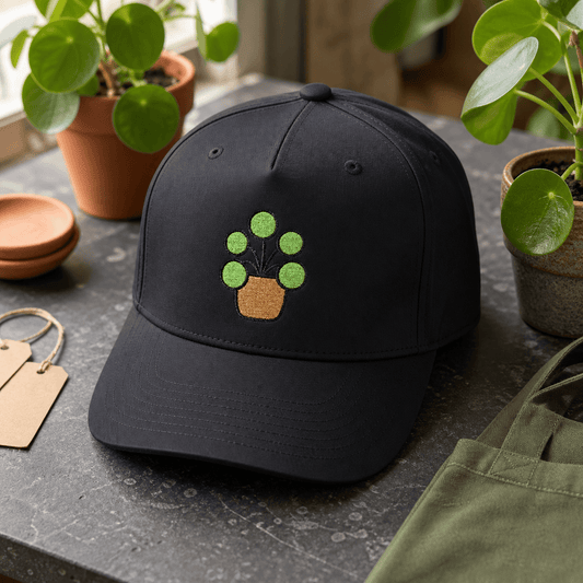 Printify Hats One size / Black Pilea Party Embroidered Hat - Plant Lover Gift