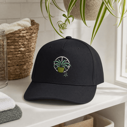 Botanical Vibes Hats One size / Black Spider Plant Web Embroidered Hat - Halloween Plant Gift