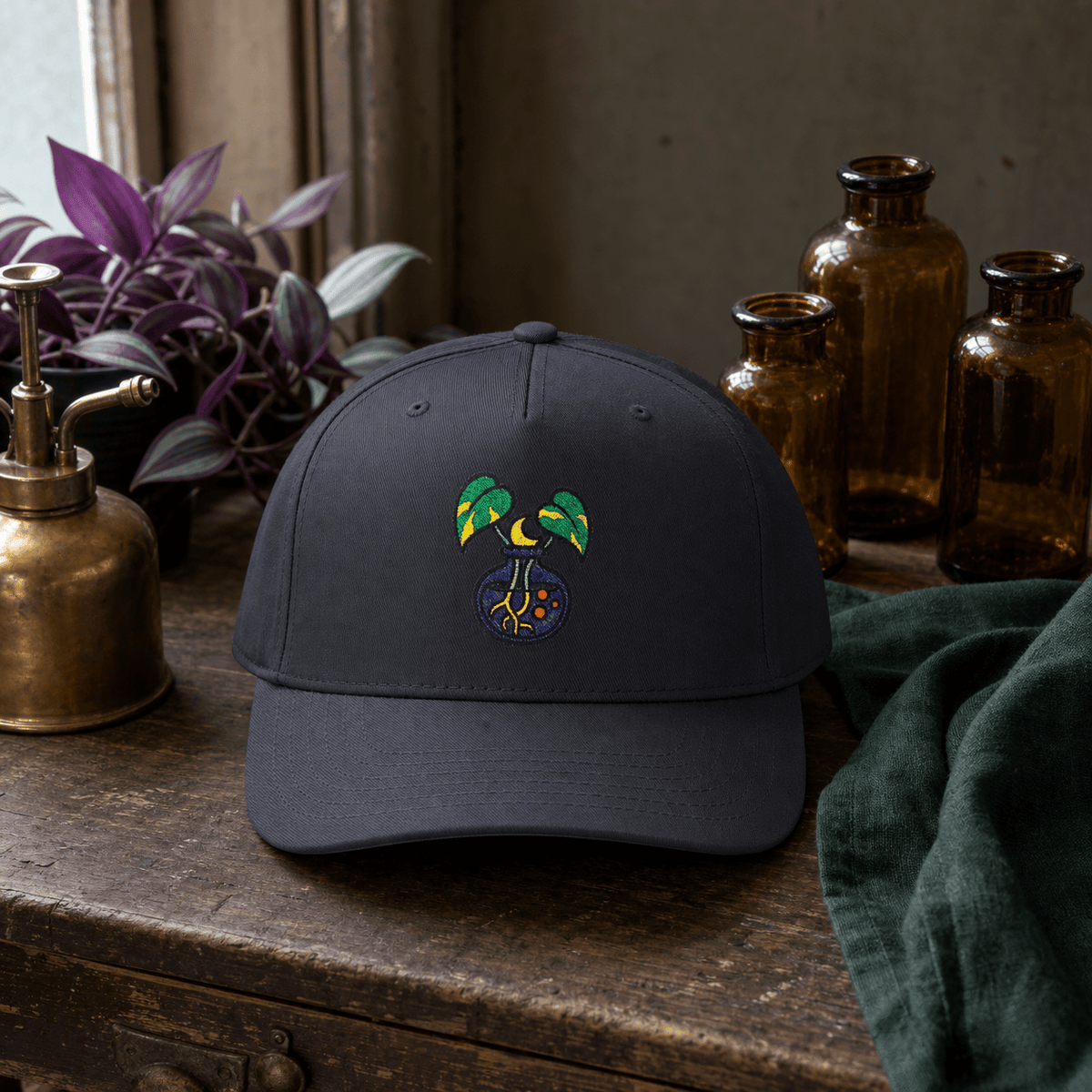 Botanical Vibes Hats One size / Black Witch Potion Pothos Embroidered Hat - Plant Lover Gift