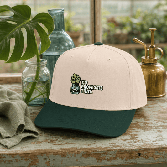 Printify Hats One size / Dark Green / Natural I'd Propagate That Monstera Embroidered Hat - Plant Lover Gift