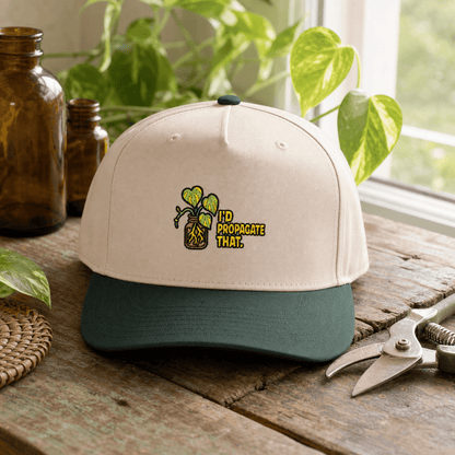 Printify Hats One size / Dark Green / Natural I'd Propagate That Pothos Embroidered Hat - Plant Parent Gift