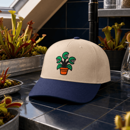 Botanical Vibes Hats One size / Navy / Natural Creepy Carnivorous Plant Embroidered Hat - Halloween Gift