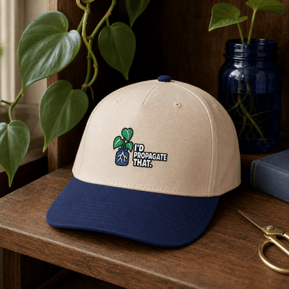 Printify Hats One size / Navy / Natural I'd Propagate That Philodendron Embroidered Hat - Houseplant Gift