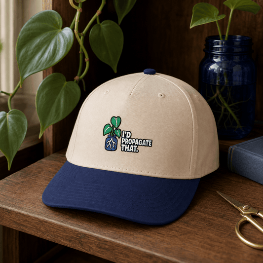 Printify Hats One size / Navy / Natural I'd Propagate That Philodendron Embroidered Hat - Houseplant Gift