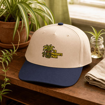 Printify Hats One size / Navy / Natural I'd Propagate That Spider Plant Embroidered Hat - Plant Gift