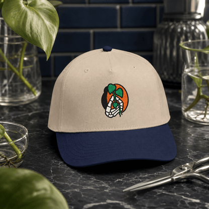 Botanical Vibes Hats One size / Navy / Natural Skeleton Hand Plant Cutting Embroidered Hat - Gothic Gift