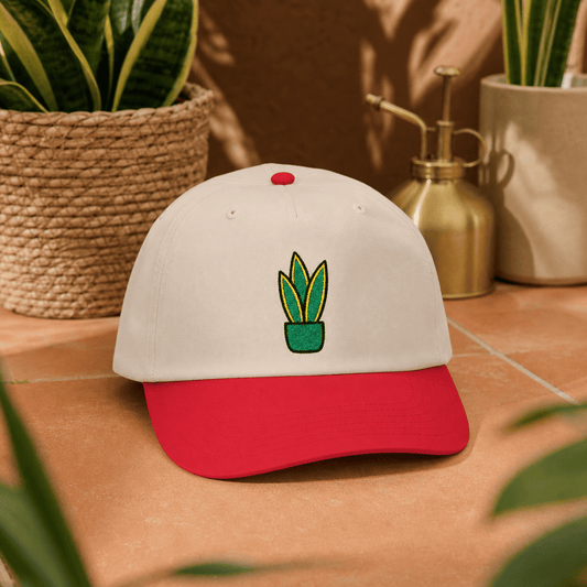 Printify Hats One size / Red / Natural Snake Plant Club Embroidered Hat - Plant Lover Gift