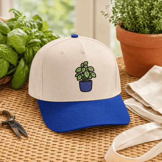 Printify Hats One size / Royal / Natural Basil Buddy Embroidered Hat - Herb Garden Gift