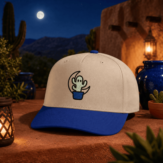 Botanical Vibes Hats One size / Royal / Natural Ghost Cactus Embroidered Hat - Spooky Plant Lover Gift