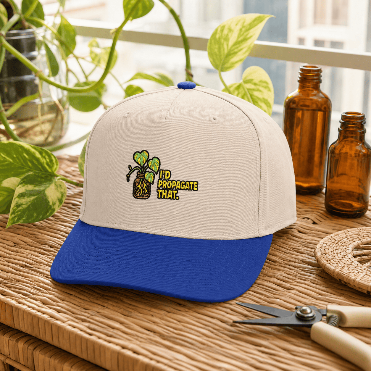 Printify Hats One size / Royal / Natural I'd Propagate That Pothos Embroidered Hat - Plant Parent Gift