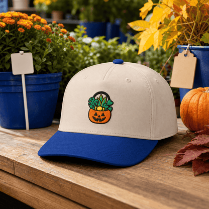 Botanical Vibes Hats One size / Royal / Natural Trick or Treat Plant Bucket Embroidered Hat - Plant Gift
