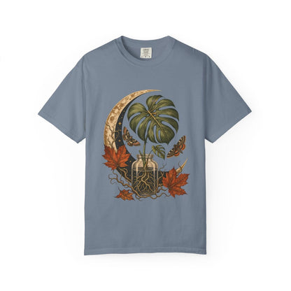 Moonlit Monstera Propagation T-Shirt in blue jean