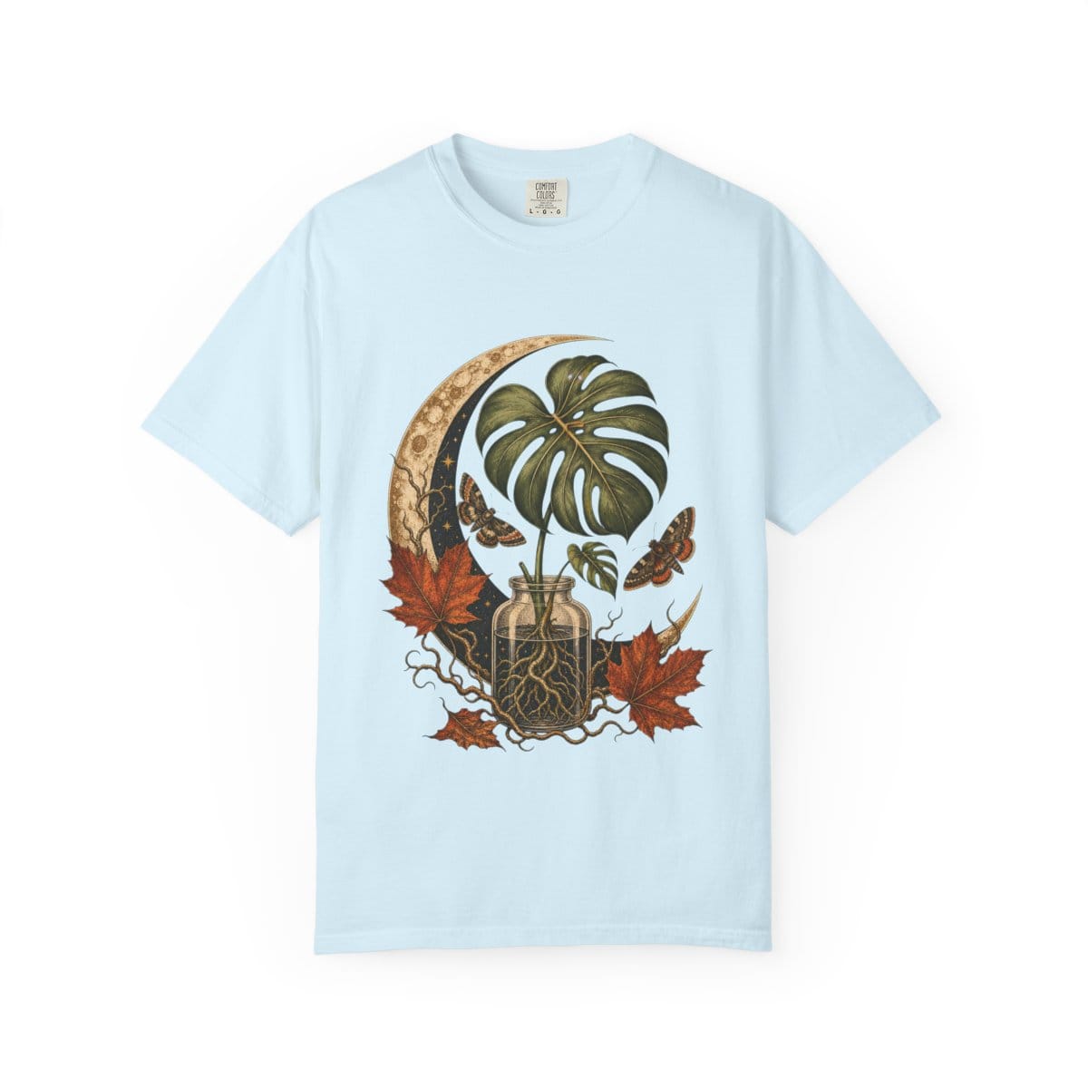 Moonlit Monstera Propagation T-Shirt in chambray