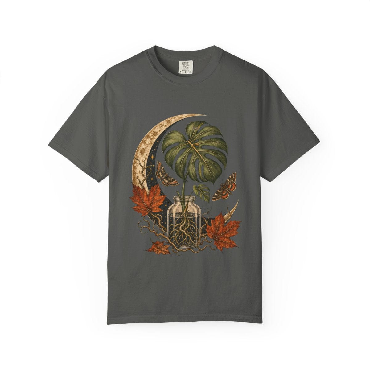 Moonlit Monstera Propagation T-Shirt in pepper
