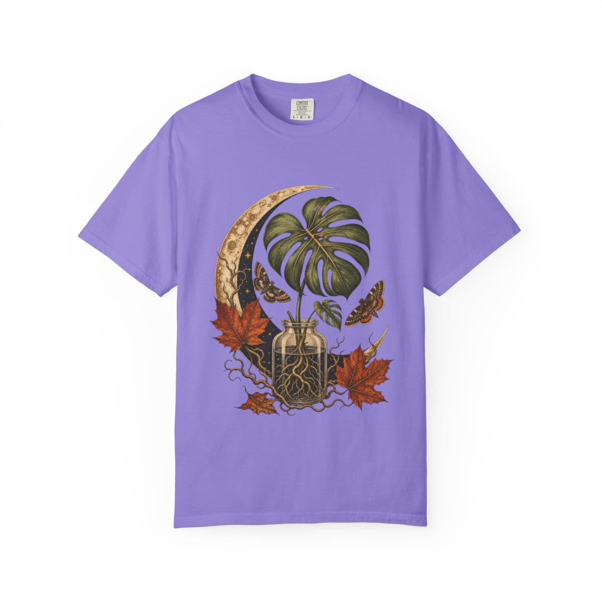 Moonlit Monstera Propagation T-Shirt in violet