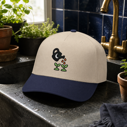 Potion Powered Plants embroidered hat in Navy / Natural