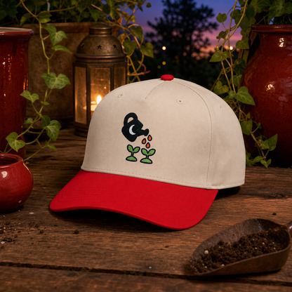 Potion Powered Plants embroidered hat in Red / Natural