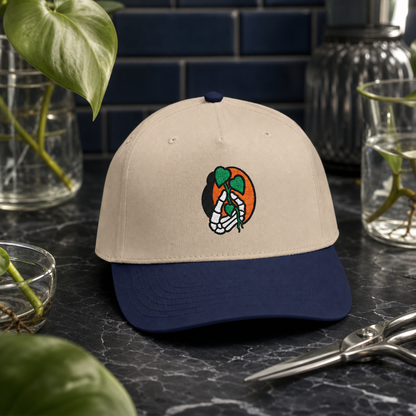 Dead Serious Plant Parent embroidered hat in Navy / Natural