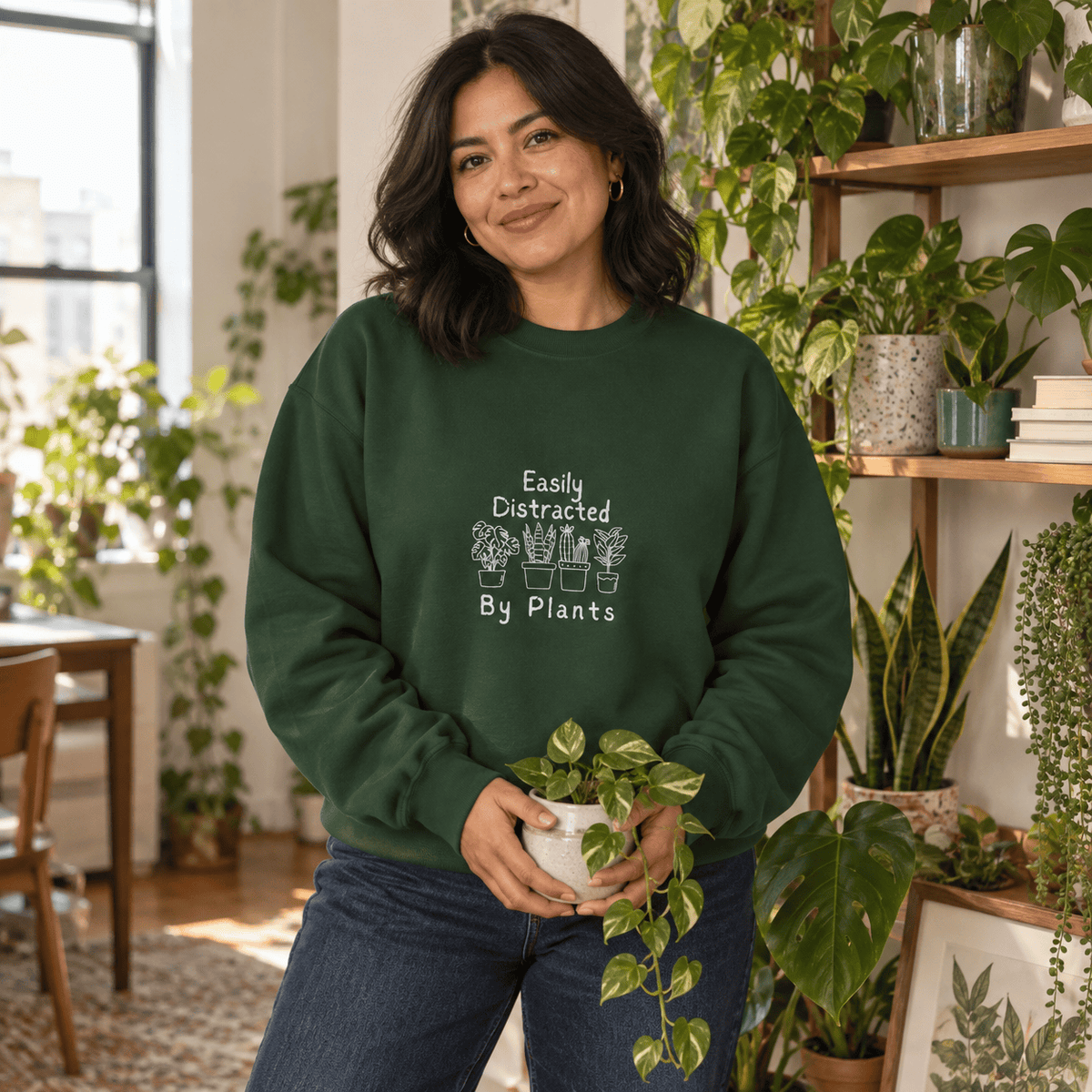 BotanicalVibes Sweatshirt Easily Distracted by Plants Sweatshirt