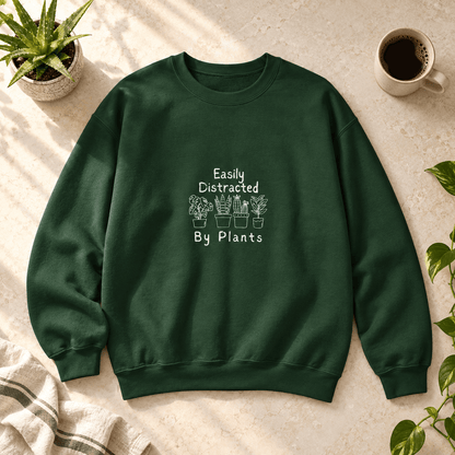 BotanicalVibes Sweatshirt S / Forest Green Easily Distracted by Plants Sweatshirt