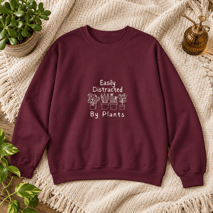 BotanicalVibes Sweatshirt S / Maroon Easily Distracted by Plants Sweatshirt