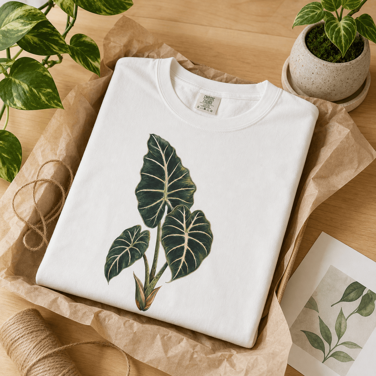 Printify T-Shirt Alocasia Velvet Graphic T-Shirt - Plant Lover Gift