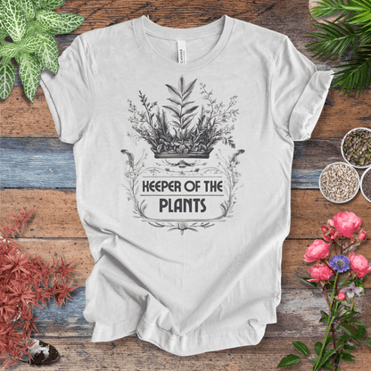 Printify T-Shirt Ash / S Keeper of the Plants – Vintage Monochrome Edition  Elegant Gardener Tee