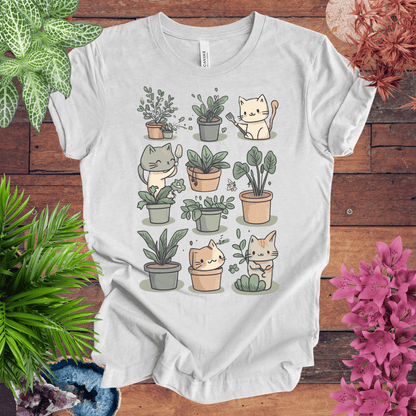 Printify T-Shirt Ash / S Mischievous Kitties Garden Helpers T-Shirt