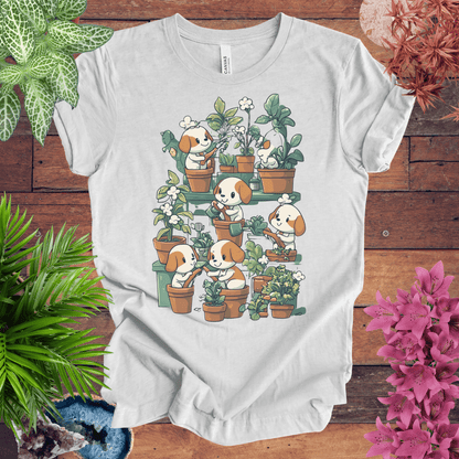 Printify T-Shirt Ash / S Puppy Garden Gathering T-Shirt