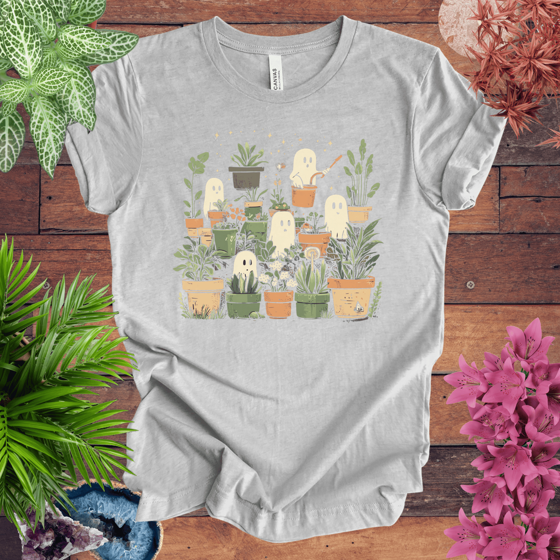 Printify T-Shirt Athletic Heather / S Ghostly Greenery T-Shirt