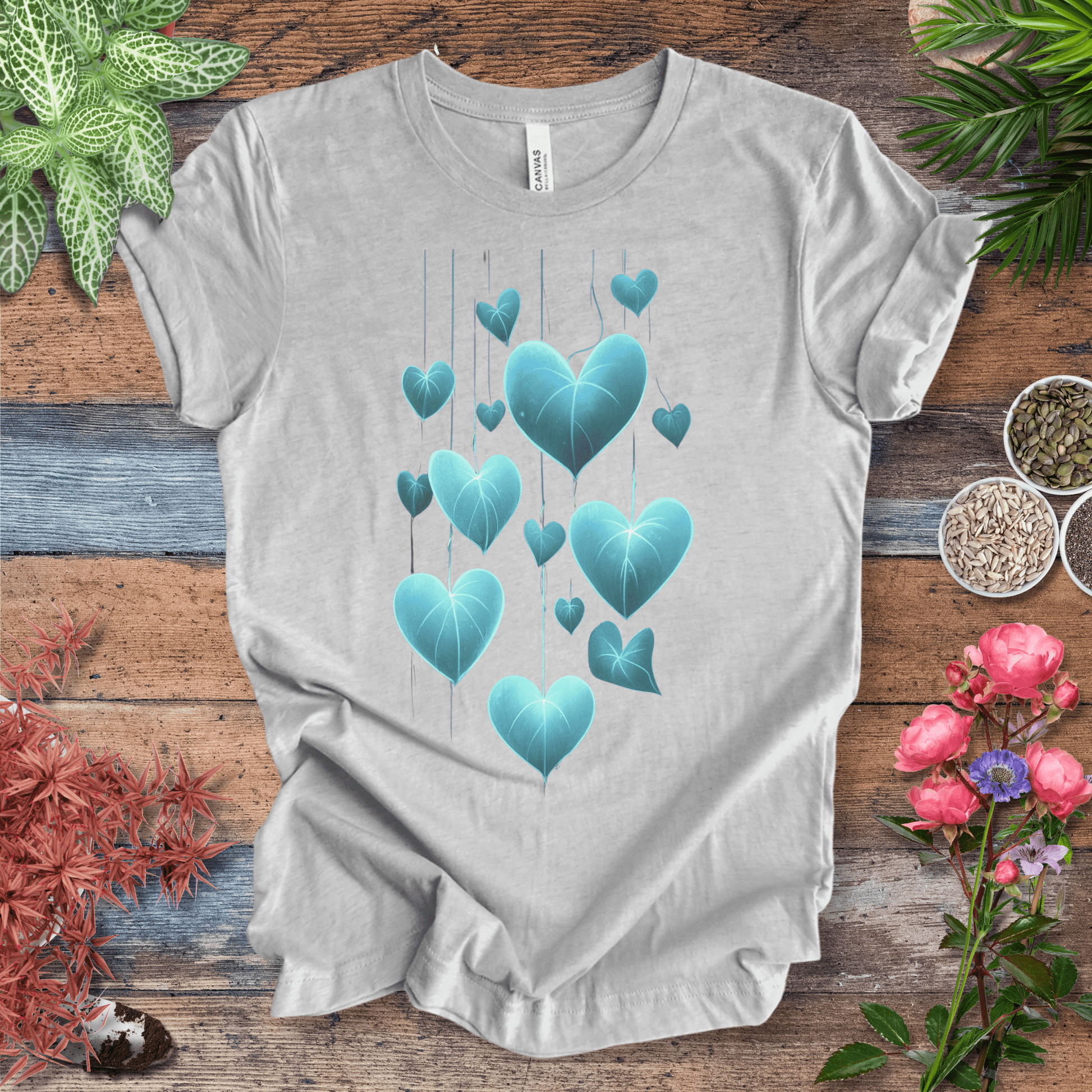 Printify T-Shirt Athletic Heather / S Glowing Heartleaf Philodendron Plant Lover T-Shirt